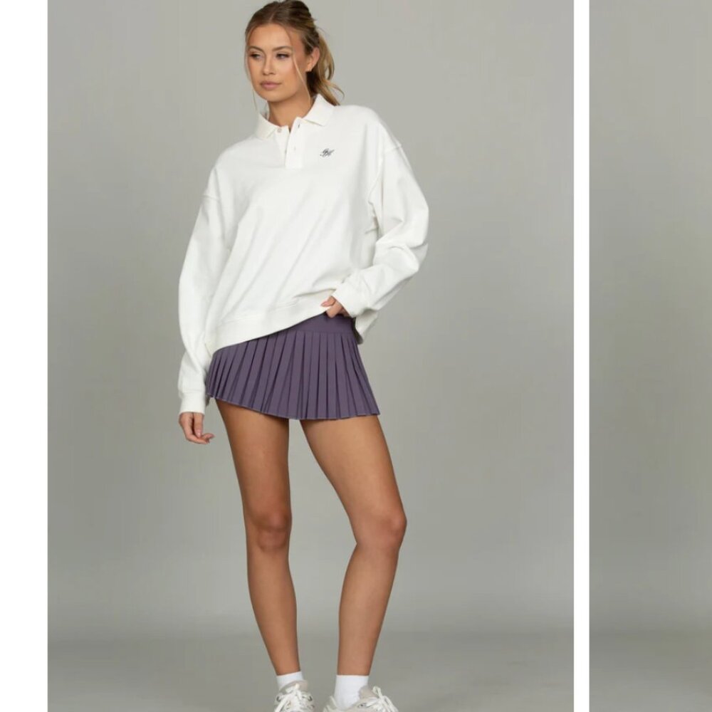 Goldhinge Dusty Violet Pleated Tennis Skirt | Mini Skirt | Skort | Size XS
